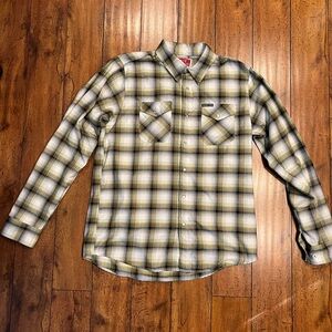 DIXXON FLANNEL SUBLIME Blue, Yellow, and White Plaid Button Down Shirt